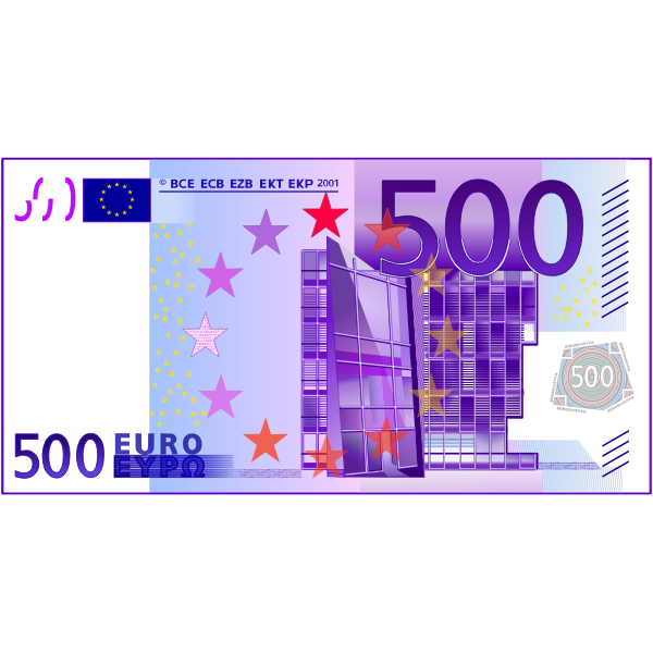 Five hundred Euro note vector graphics