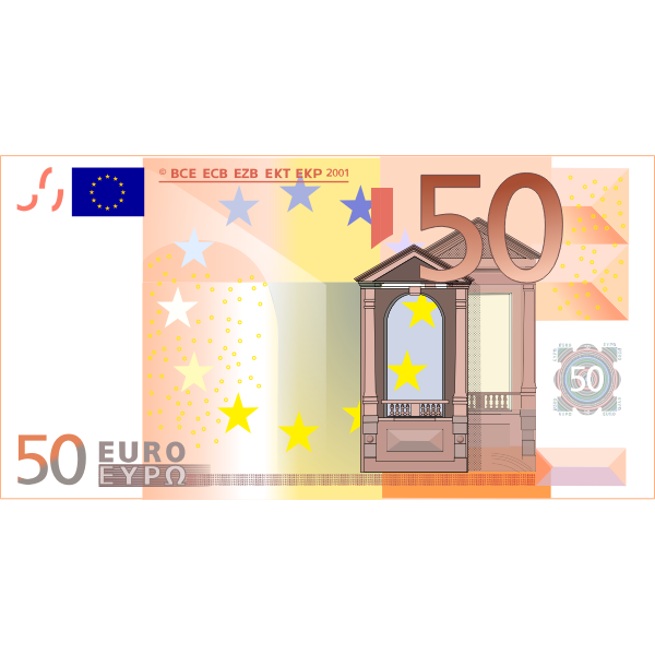 Vector image of 50 Euro banknote
