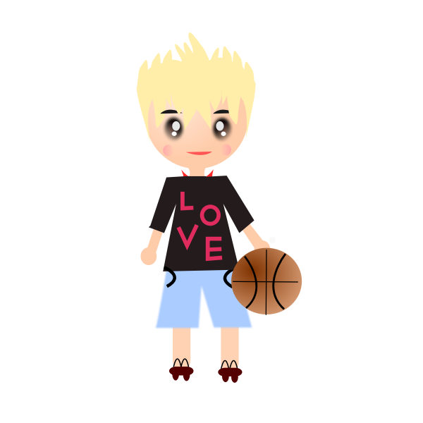 Cartoon basketball player vector illustration
