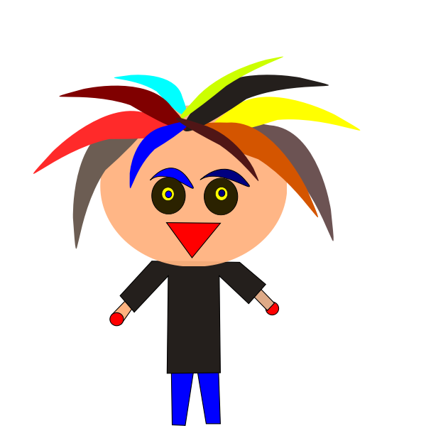 Boy with colorful hair