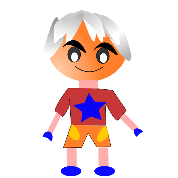 Gray-haired boy vector image