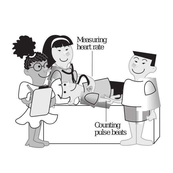 Vector image of kids playing doctors