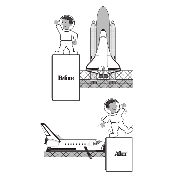 Space shuttle and astronout vector image