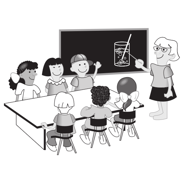 Kids in classroom vector illustration