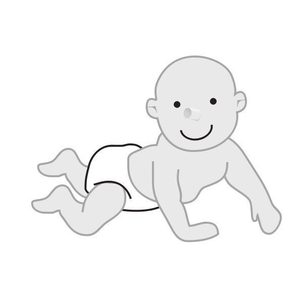 Crawling baby leaning on hands vector image