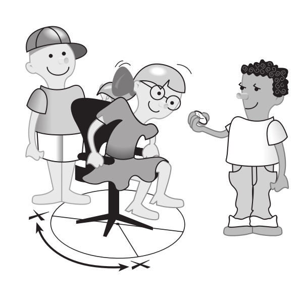 Three kids playing on chair vector image