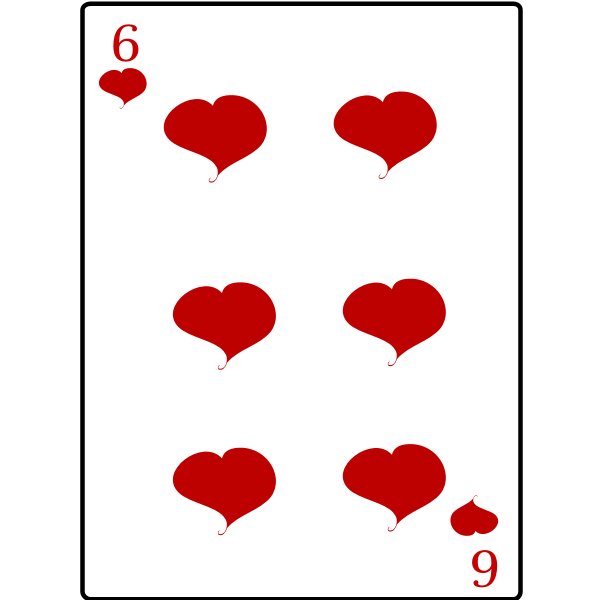 Six of hearts playing card