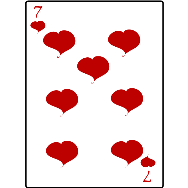 Seven of hearts playing card vector graphics