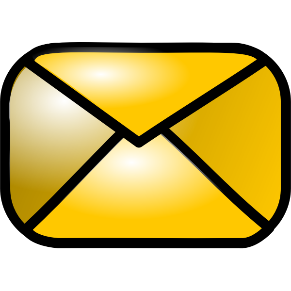 Vector illustration of shiny yellow e-mail web icon