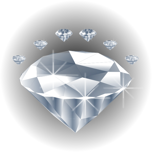 Diamond Stone Surrounded By Diamonds Vector Drawing Free Svg