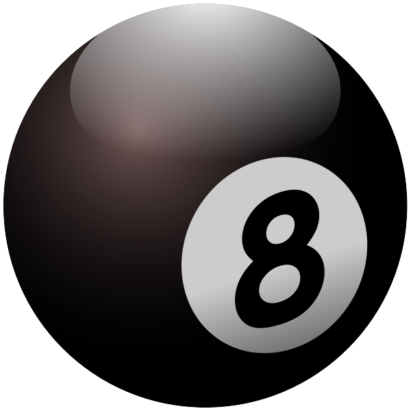 Vector illustration of billiard ball number eight
