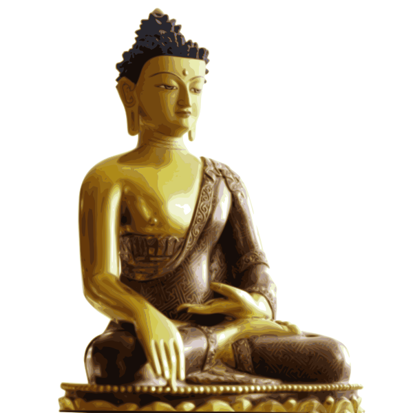 Vector image of statue of golden Buddha