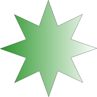 Green star geometric shape