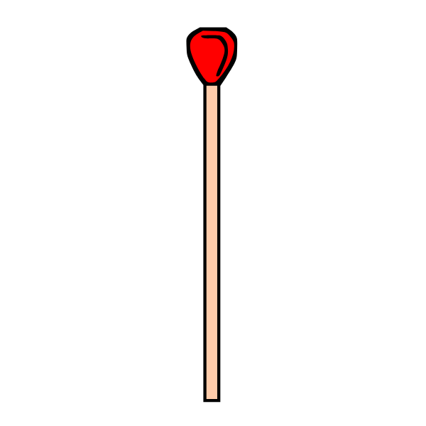 A wooden match stick