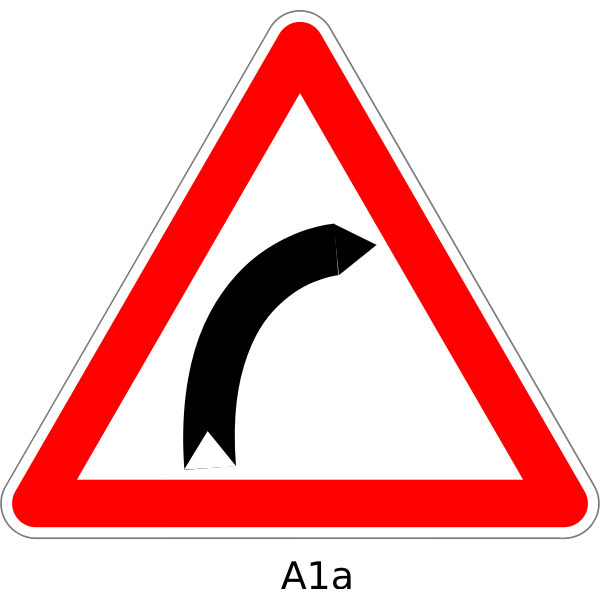 Right hand curve sign