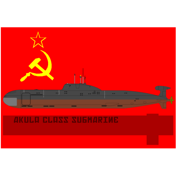 Russian submarine vector drawing