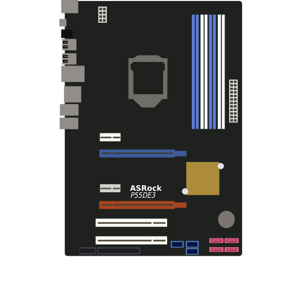 ASRock P55DE3 motherboard | Free SVG
