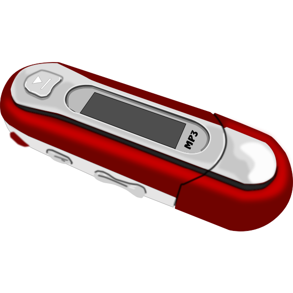 Vector image of a red MP3 player