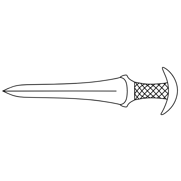 A short sword as used in ancient Egypt