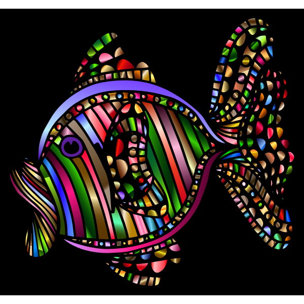 Abstract Colorful Fish 2 With Background
