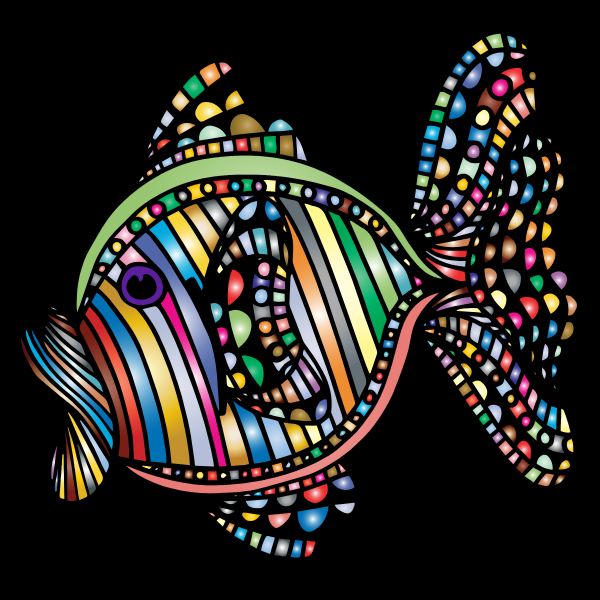 Abstract Colorful Fish 4 With Background
