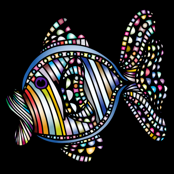 Abstract Colorful Fish 5 With Background