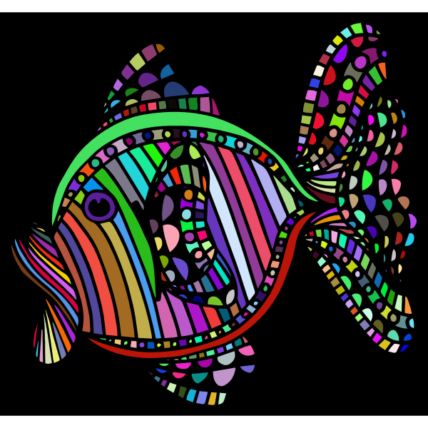 Abstract Colorful Fish With Background
