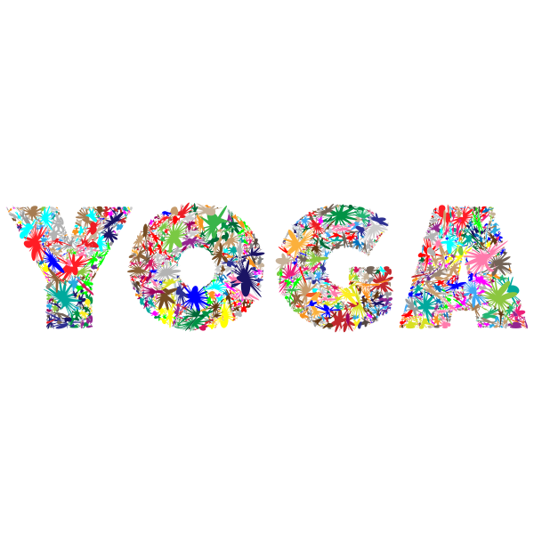 Abstract Floral Yoga Typography