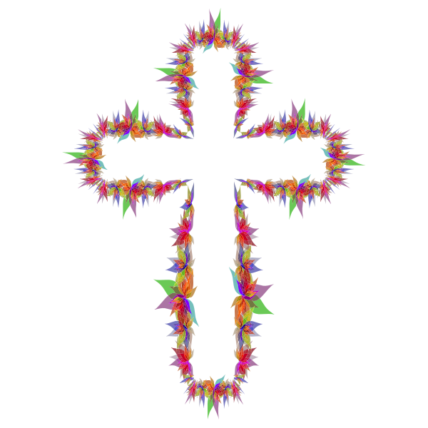 Abstract flowers on a cross