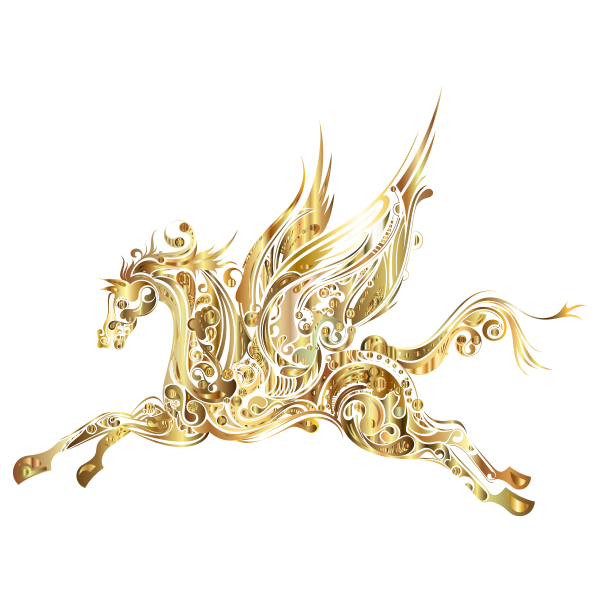 Abstract Winged Horse Gold