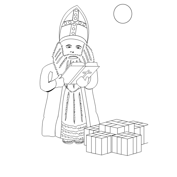 Sinterklaas With Presents Vector Image Free Svg