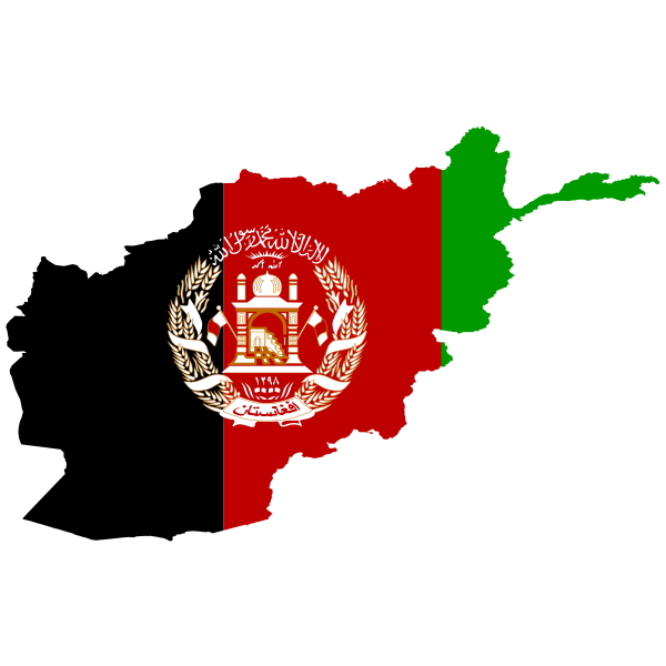 Afghanistan's flag and map