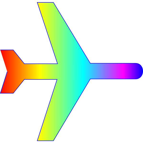 Airplane rainbow colors