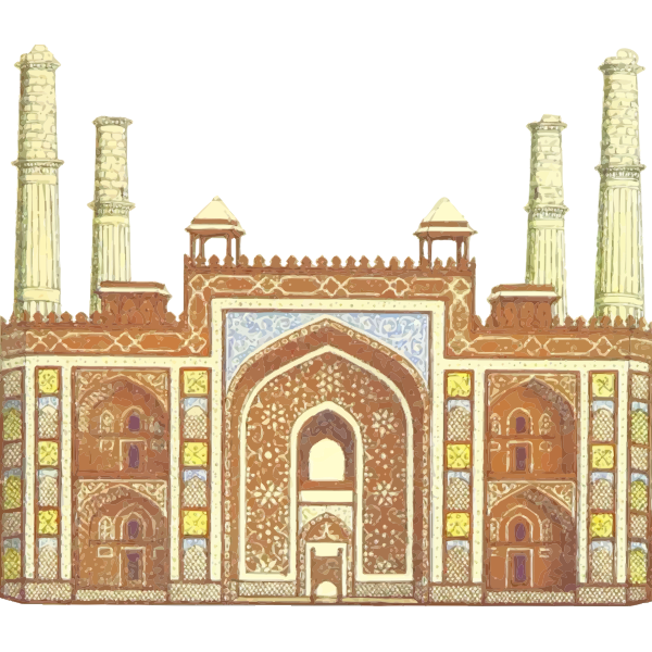 Indian tomb in vintage style