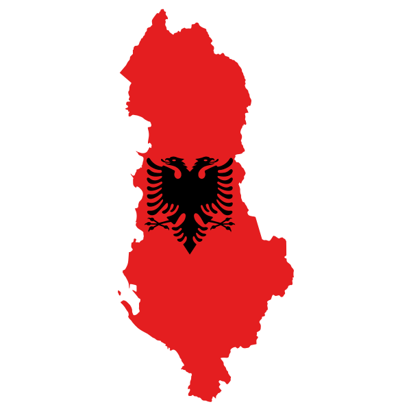 Albania Map Flag