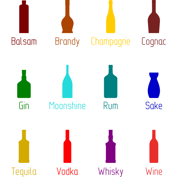 Alcoholic drinks set