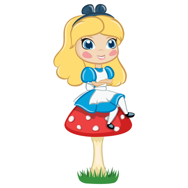 Alice on a mushroom vector image