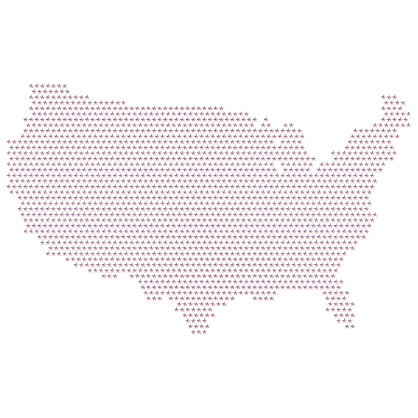America Flag Star Map