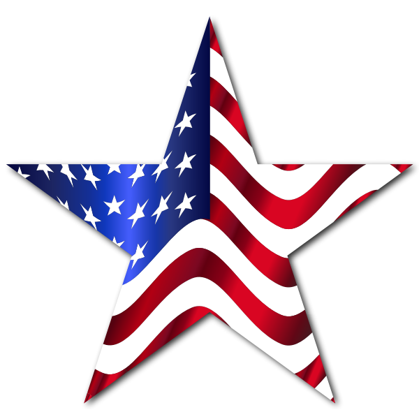 Download American Flag Star 2 With Drop Shadow | Free SVG