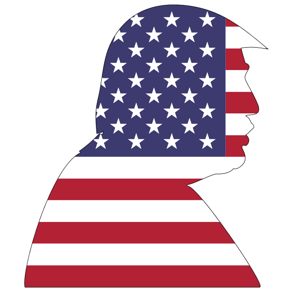 Karikaturen zeichen führer Black and white American Flag | Free SVG