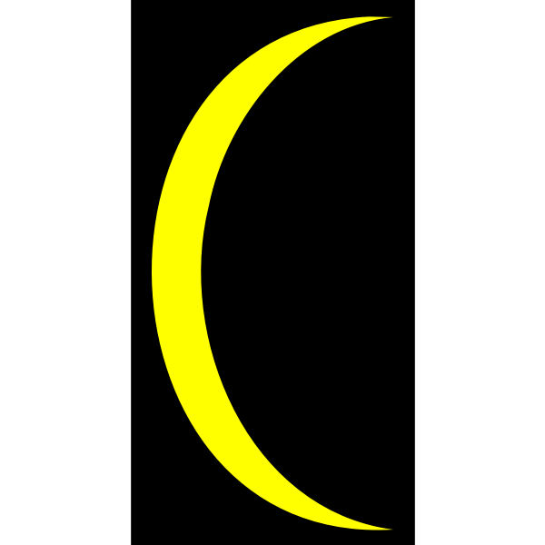 Yellow crescent Moon