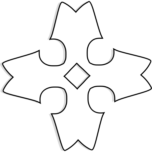 shaded heraldic cross outline