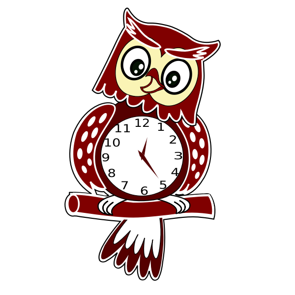 Animated owl clock | Free SVG