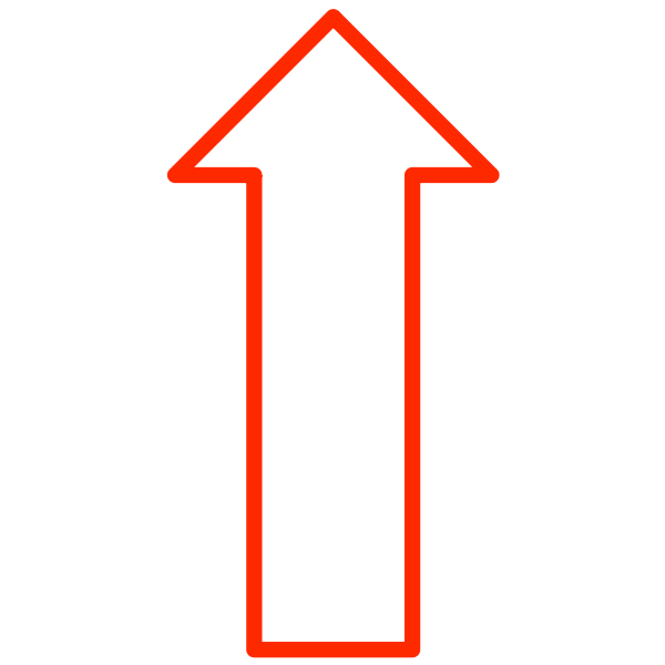 Red ''up'' arrow