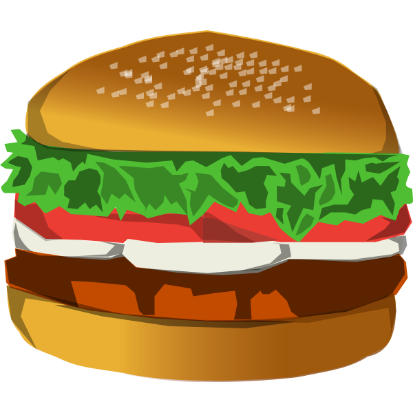 Burger with lettuce and tomato