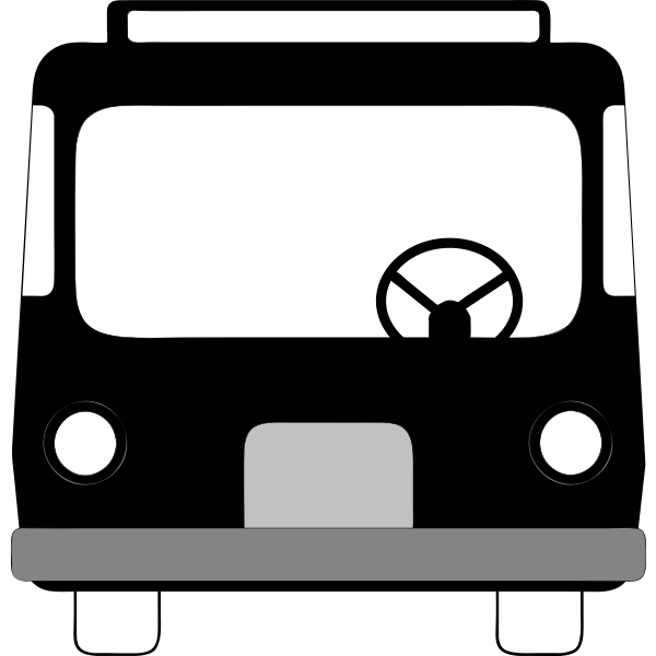 Front view of city public transport vehicle vector illustration