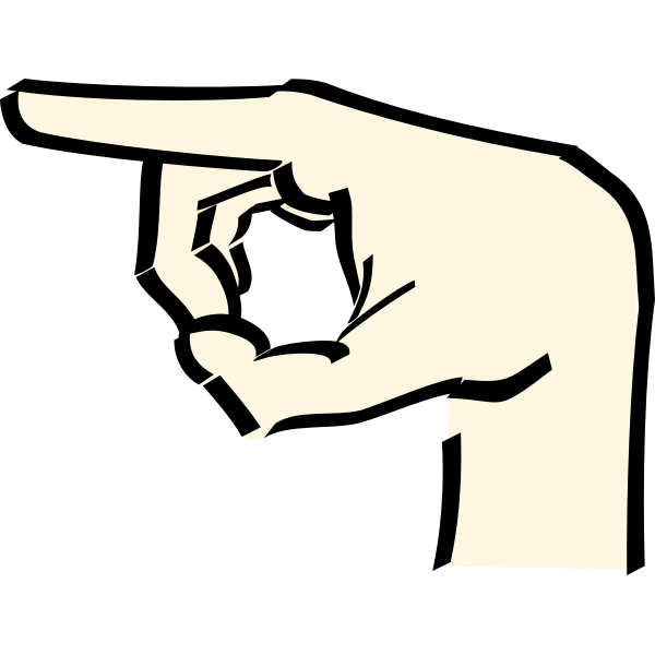 Hand with raised index finger