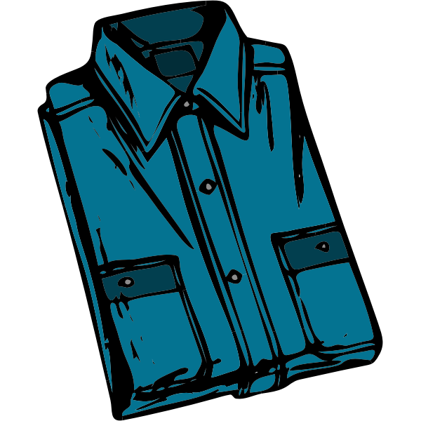 Blue folded shirt vector image
