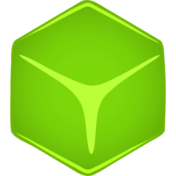 Green cube vector illustration