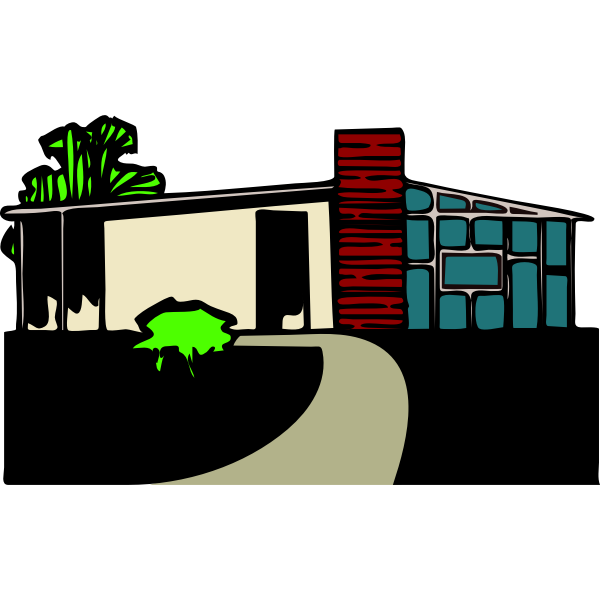Colored vector drawing of a house